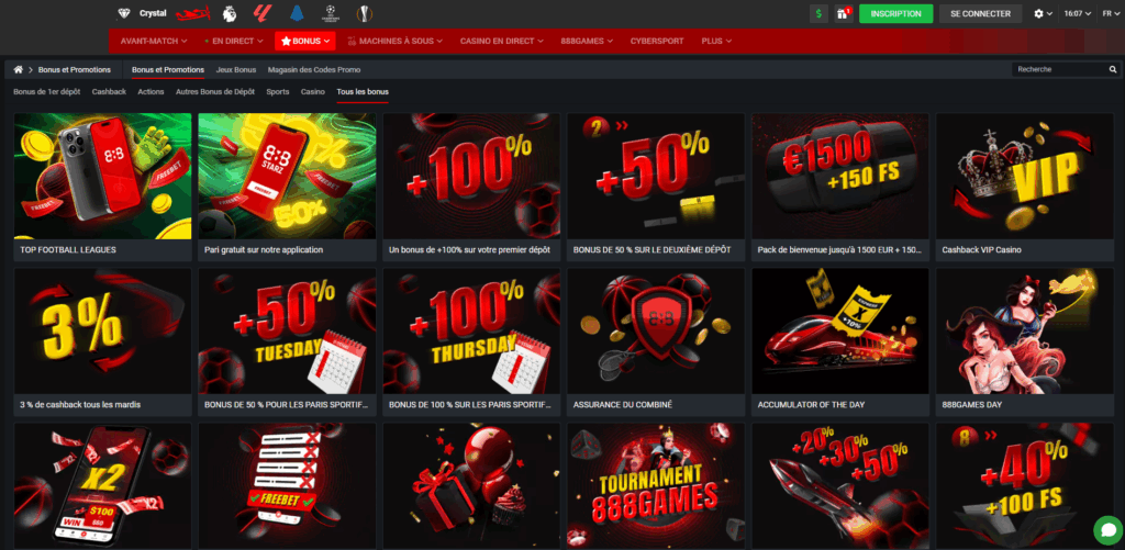Les bonus disponibles sur 888Starz pour les anciens joueurs
