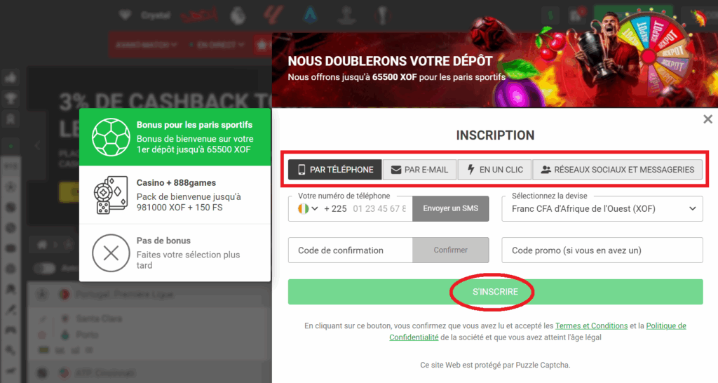 Les étapes pour réussir son inscription sur 888Starz